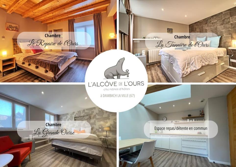 La Taniere De L'Ours - L'Alcove De L'Ours - Chambre Cosy 2 Pers Дамбах-ла-Виль Экстерьер фото